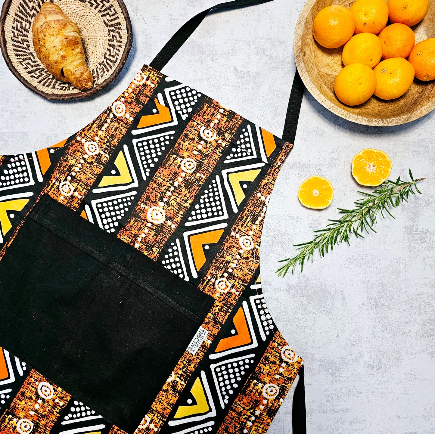 Handmade African Print Apron with Pocket