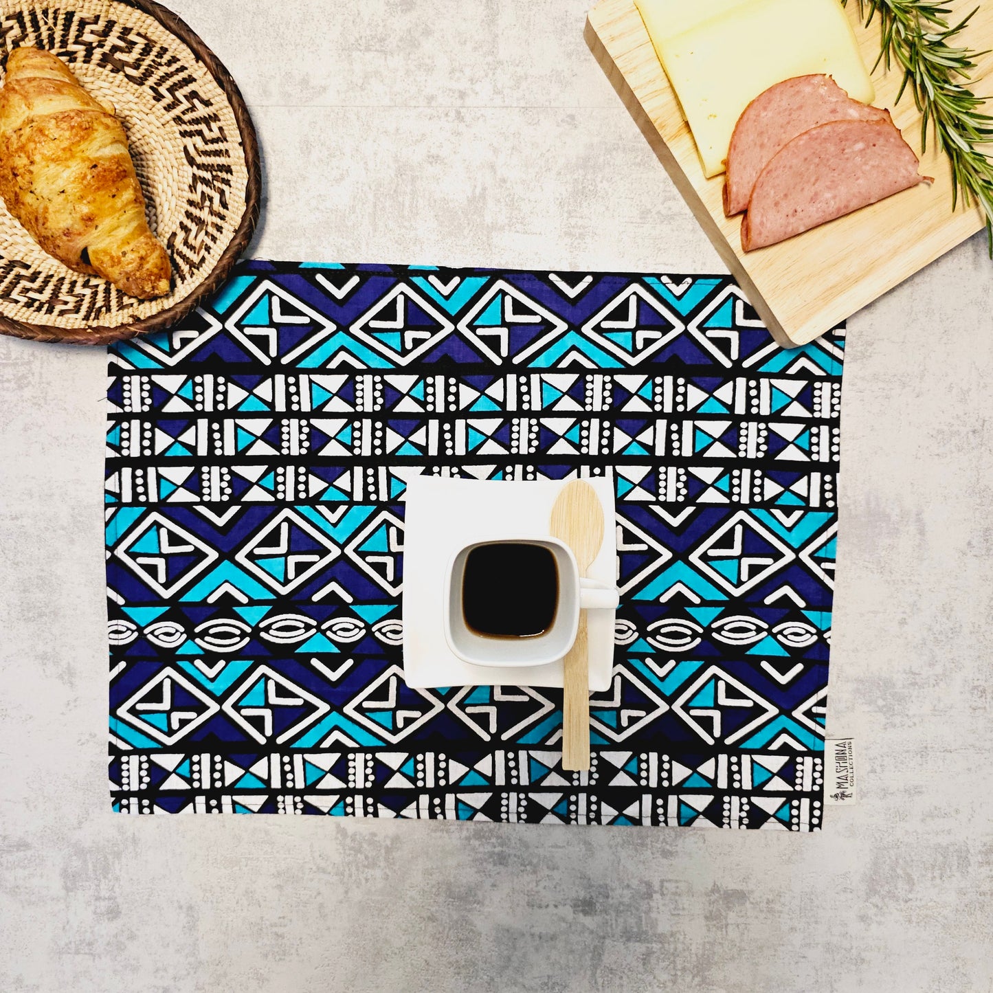 Handmade ''Bogolan'' Inspired Print Placemats | African Print Washable Placemats