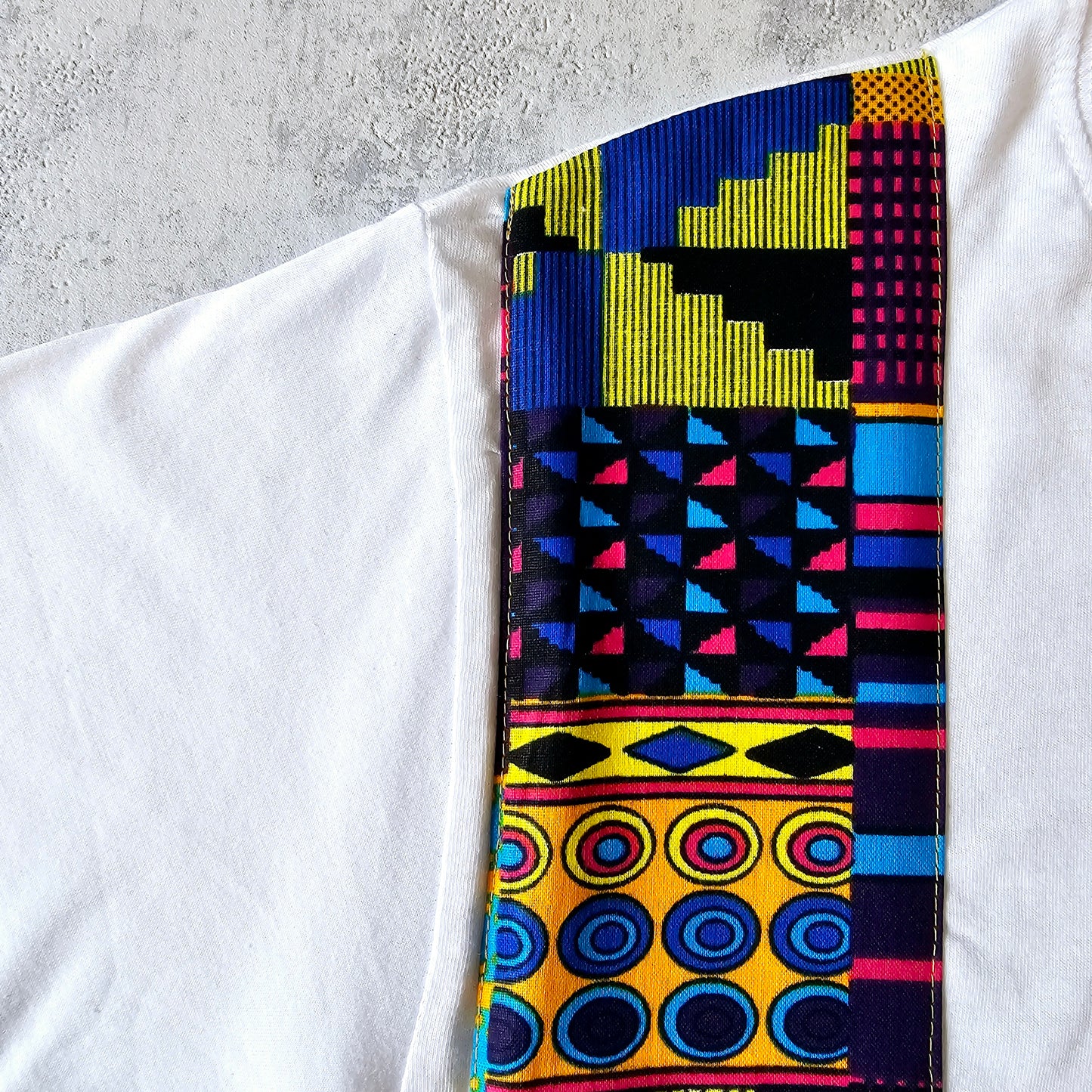 Africa Print Detailed T-Shirt | Ankara Detail and Pocket