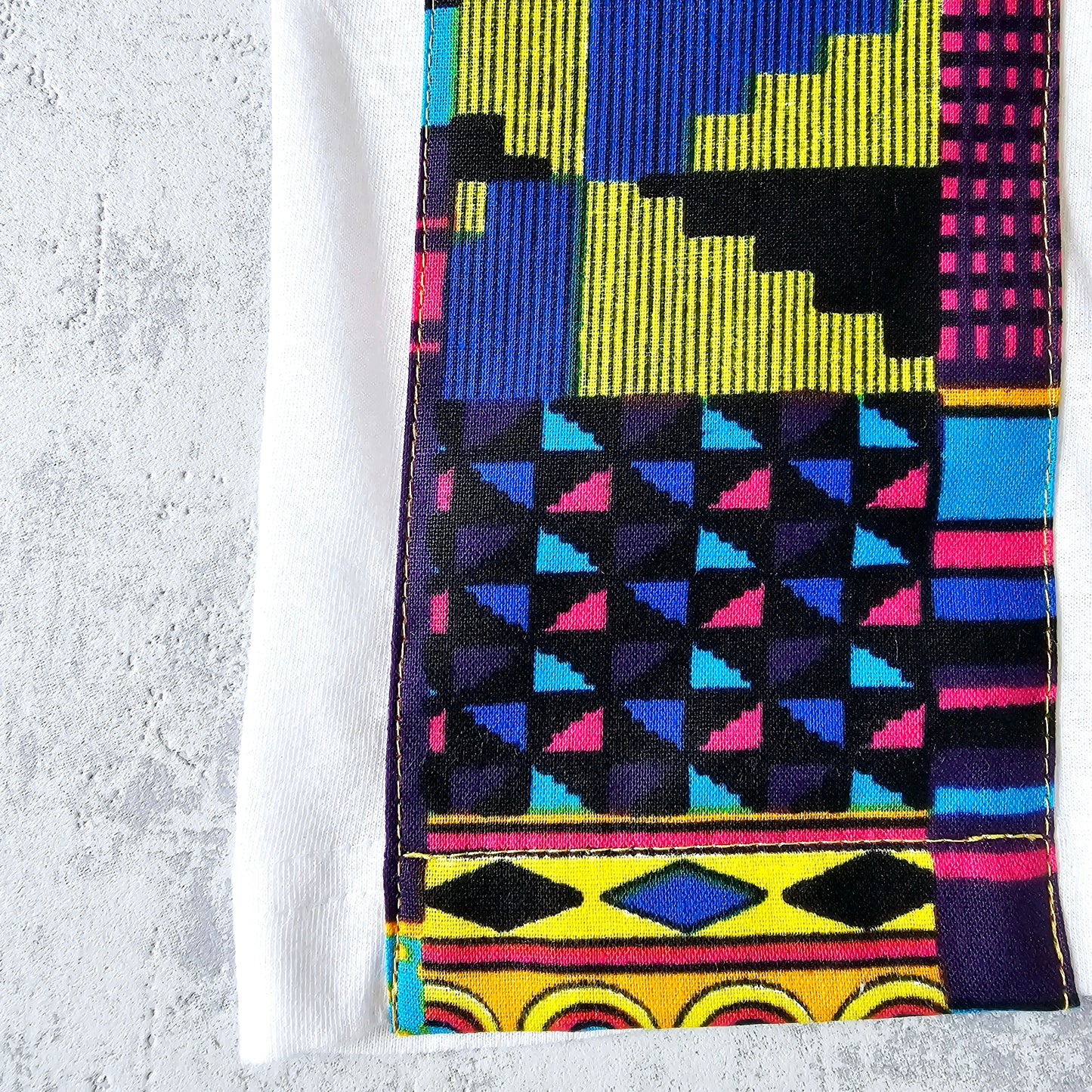 Africa Print Detailed T-Shirt | Ankara Detail and Pocket