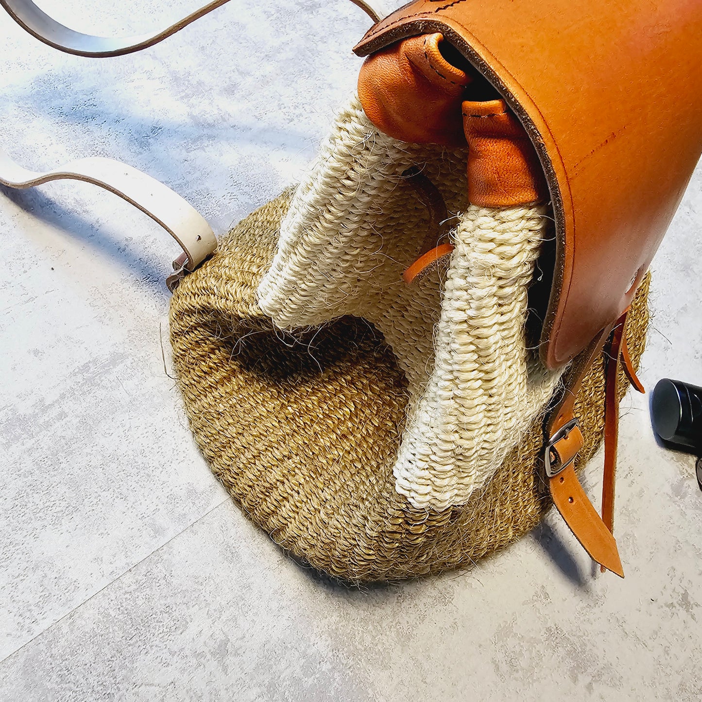 Handwoven Sisal Backpack, African Backpack, Kiondo Bag