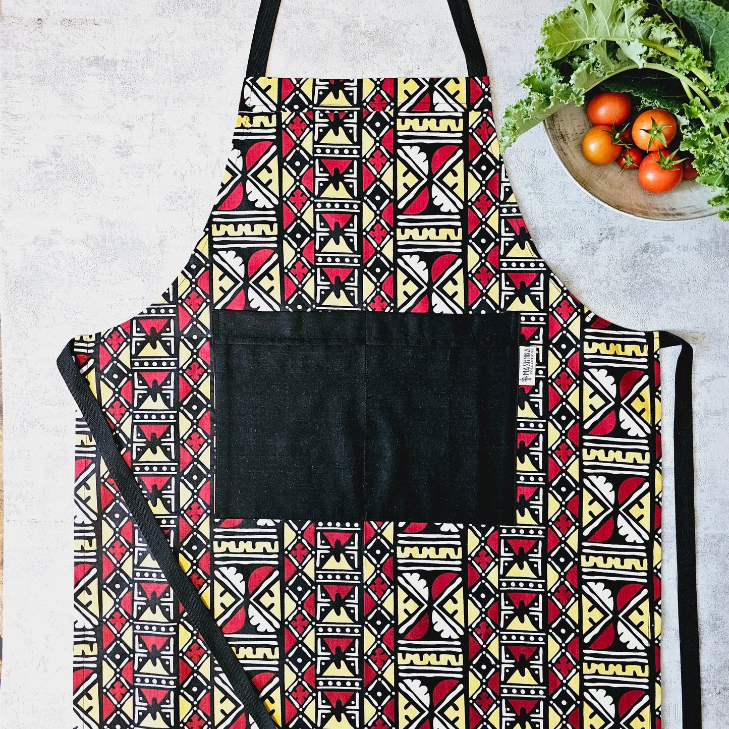 Handmade African Print Apron with Pocket