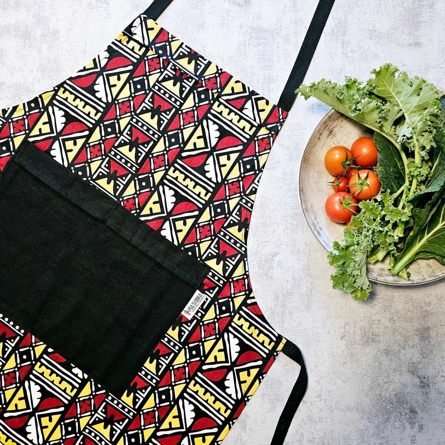 Handmade African Print Apron with Pocket