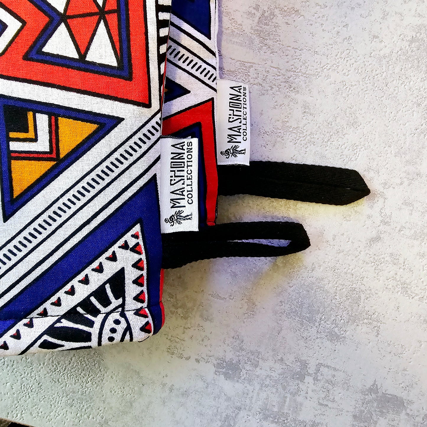 Set of 2 Oven Gloves Handmade "Mudcloth" Bogolan Print Inspired African Print