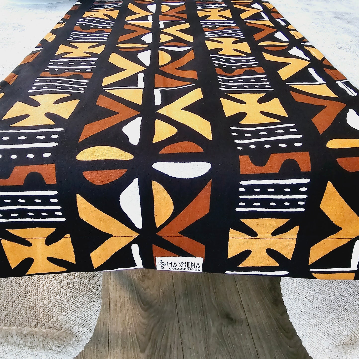 Handmade African Print "Mudcloth" Bogolan Inspired Print Table Runner Made from 100% African Print Fabric