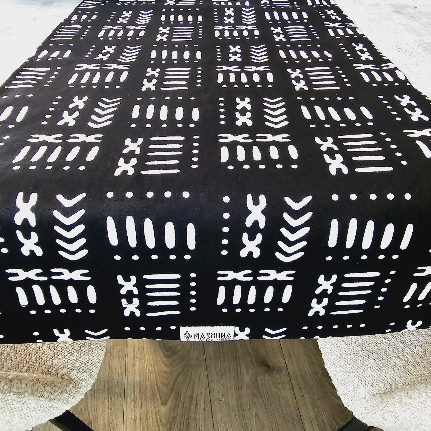 Handmade African Print "Mudcloth" Bogolan Inspired Print Table Runner Made from 100% African Print Fabric