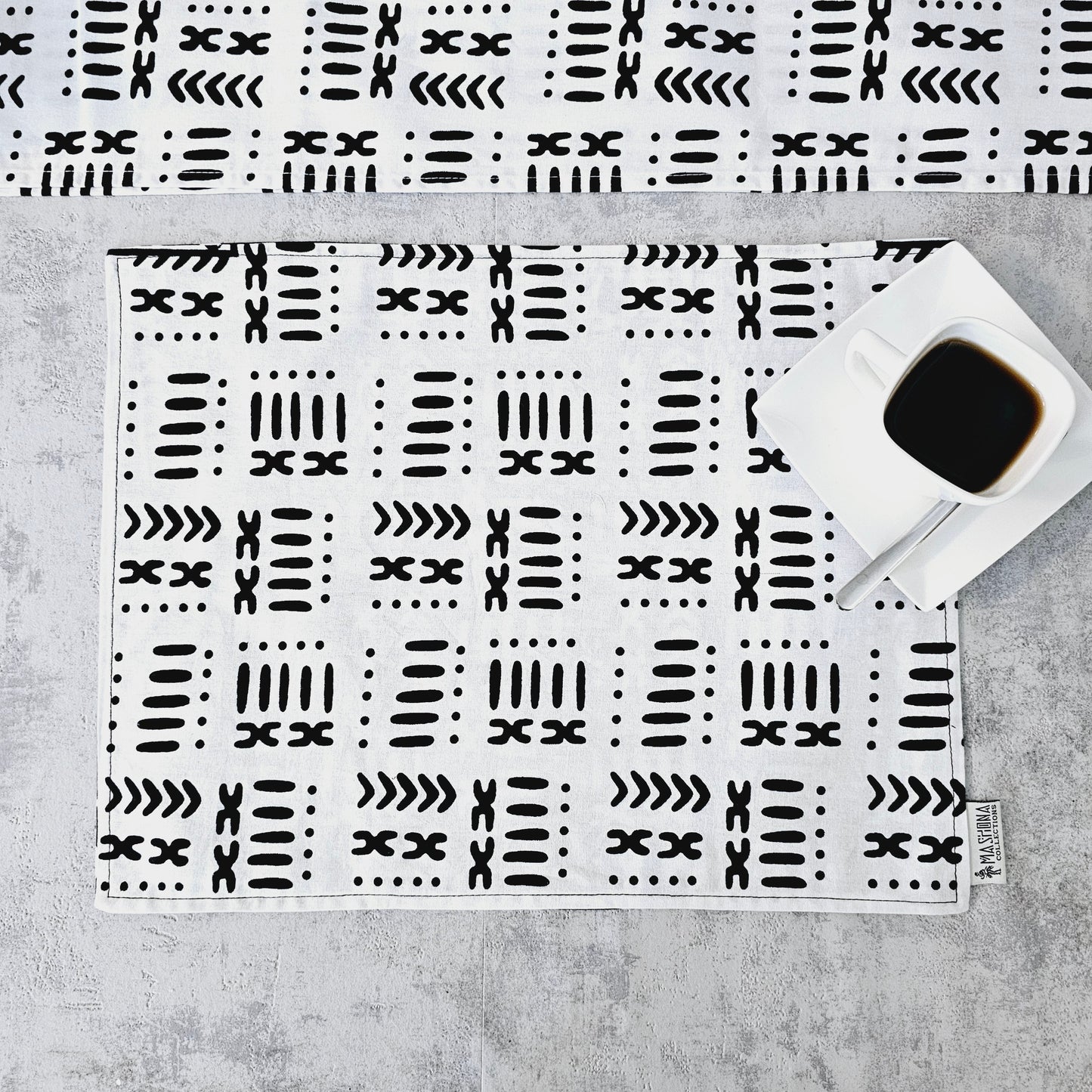 Handmade ''Bogolan'' Inspired Print Placemats | African Print Washable Placemats