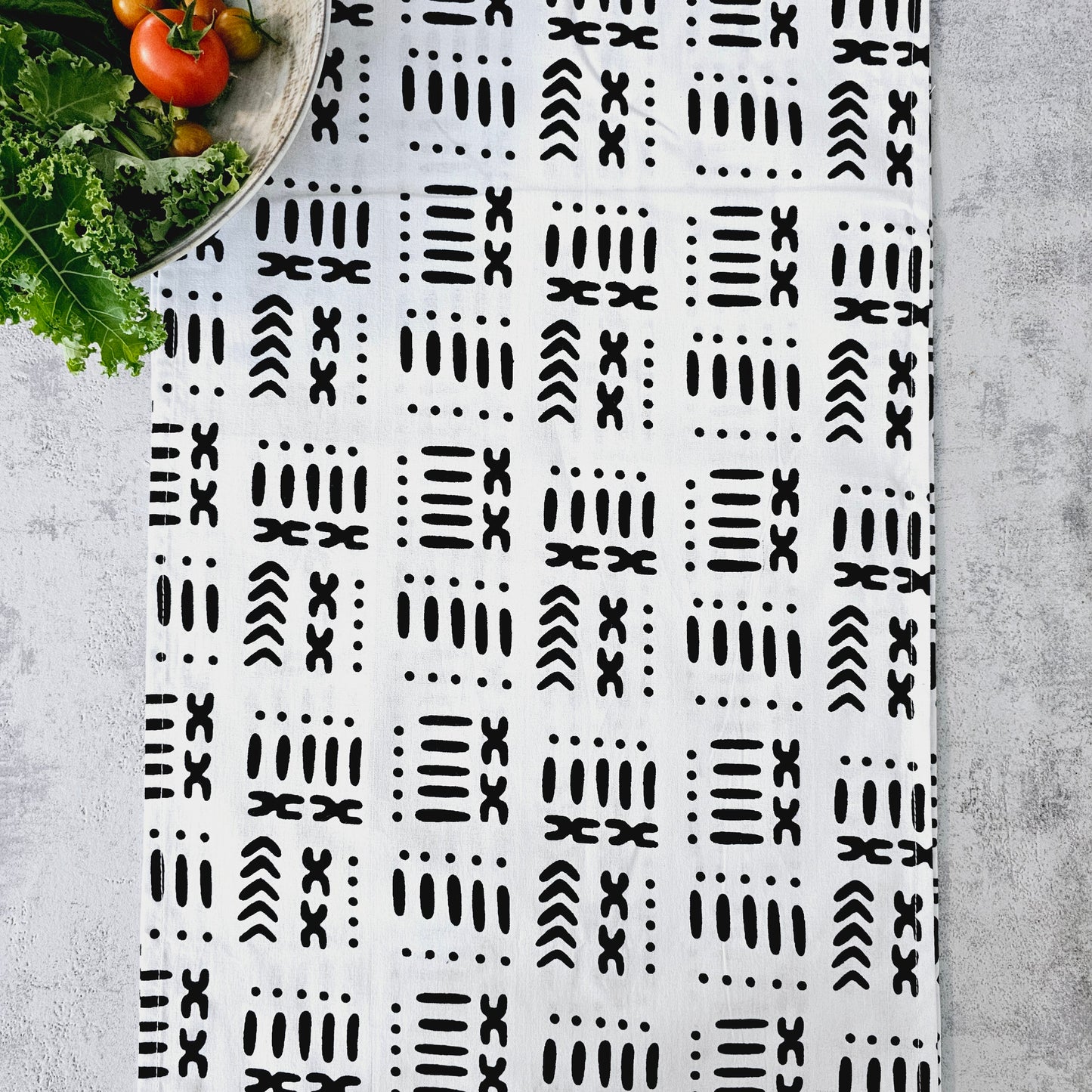 Copy of Handmade African Print "Mudcloth" Bogolan Inspired Print Table Runner Made from 100% African Print Fabric