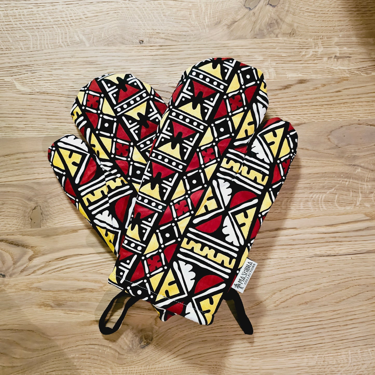 Handmade Apron and Matching Oven Gloves Set