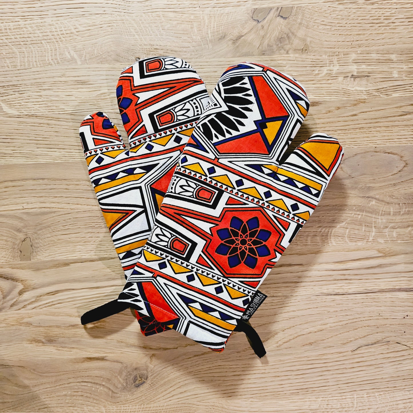 Handmade Apron and Matching Oven Gloves Set