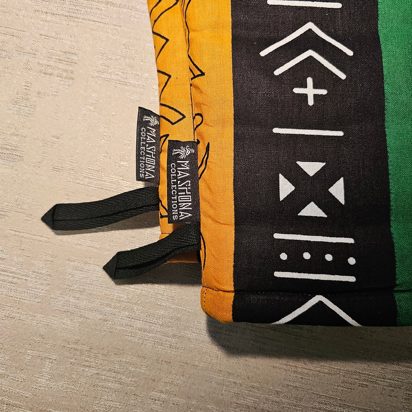 Set of 2 Handmade "Mudcloth" Bogolan Print Inspired African Print Oven Glove