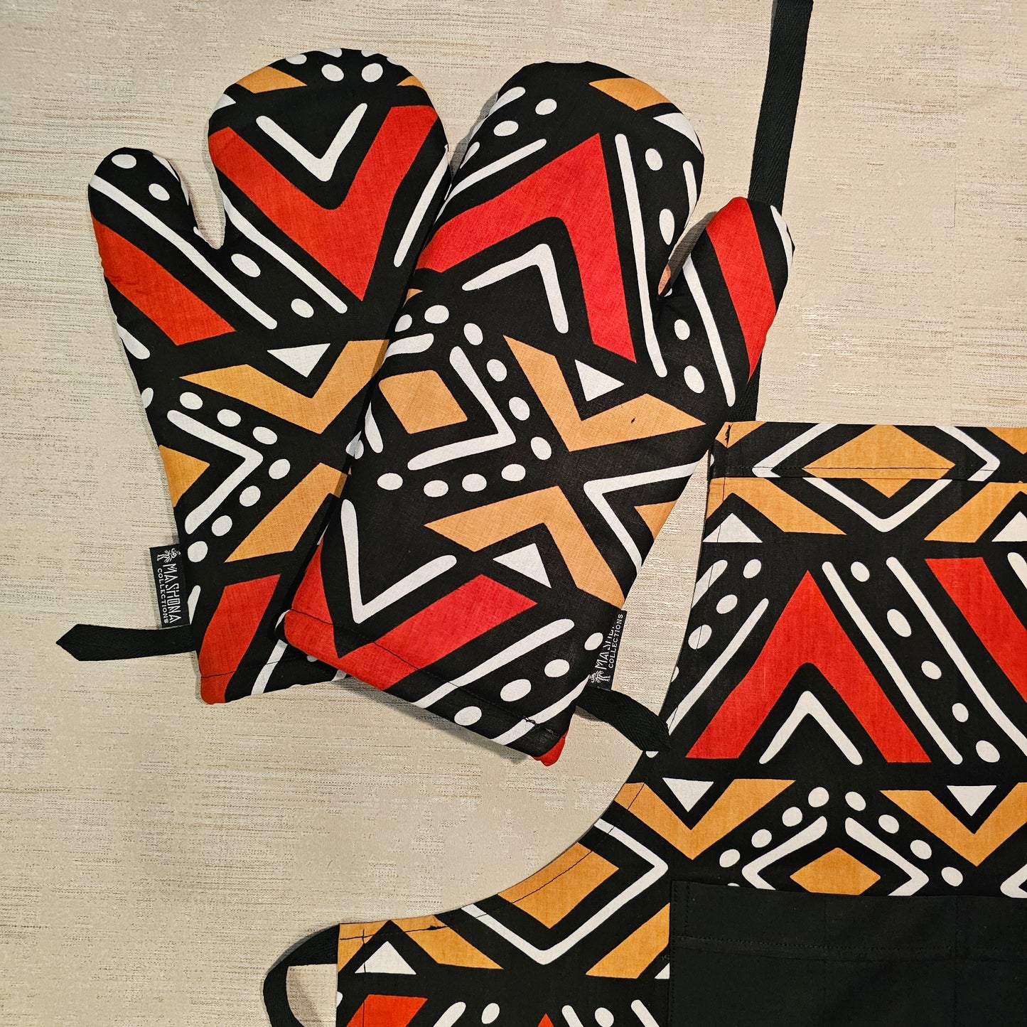 Handmade Apron and Matching Oven Gloves Set | 100% Cotton African Print Fabric (Copy)