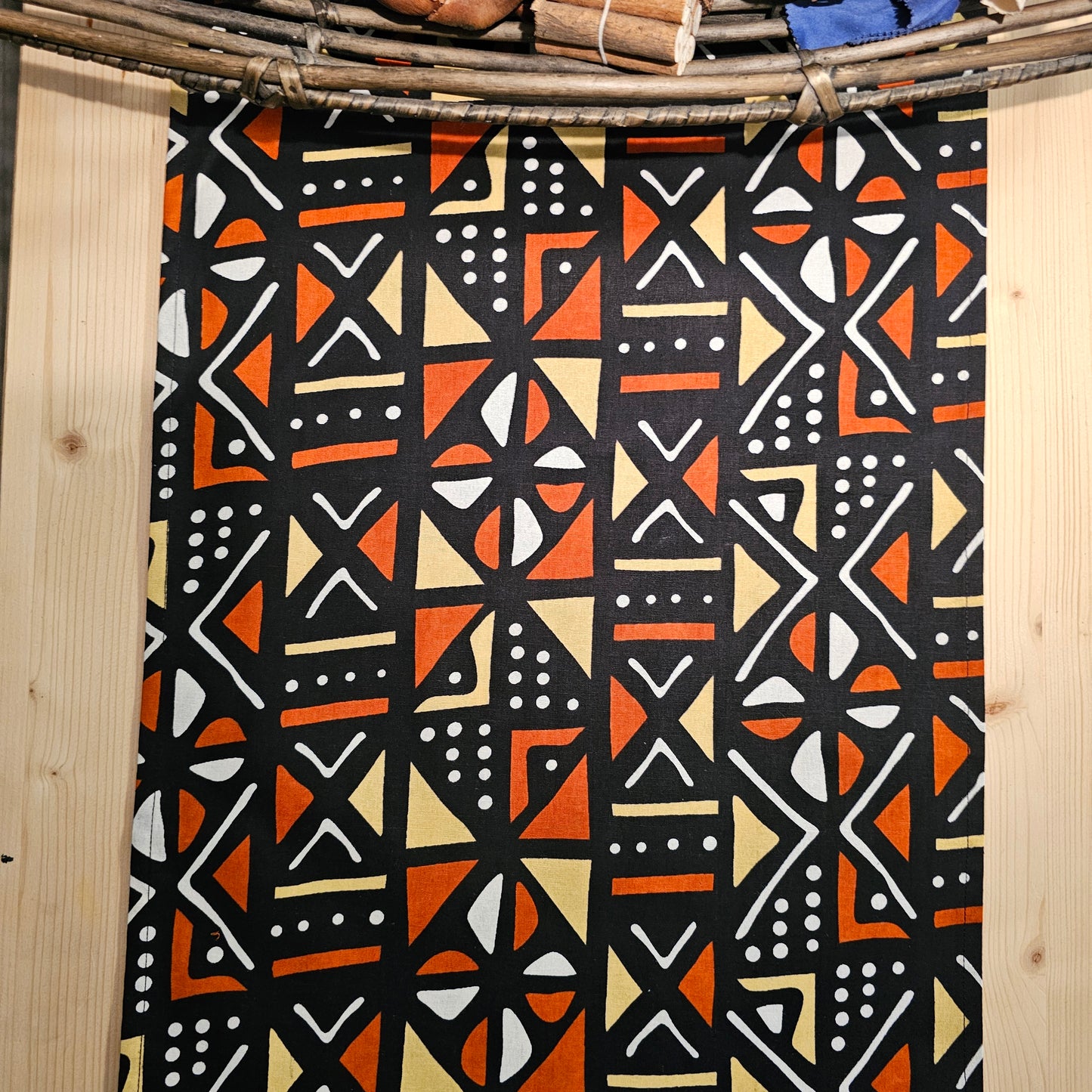 Handmade Table Runner 160x35cm | 180x35cm |200x35cm | African Print "Mudcloth" Bogolan Inspired Fabric 100% Cotton