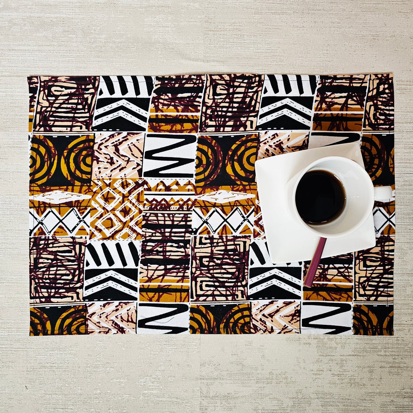 Handmade Table Runner and Set of 4 Placemats | Made from 100% Cotton African Print Fabric