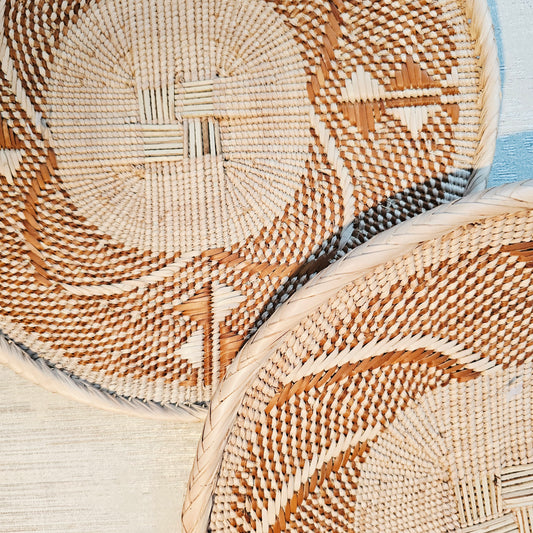 Set of 2 Handmade African Wall Baskets | Zimbabwe Baskets | Boho Wall Decor | 2A