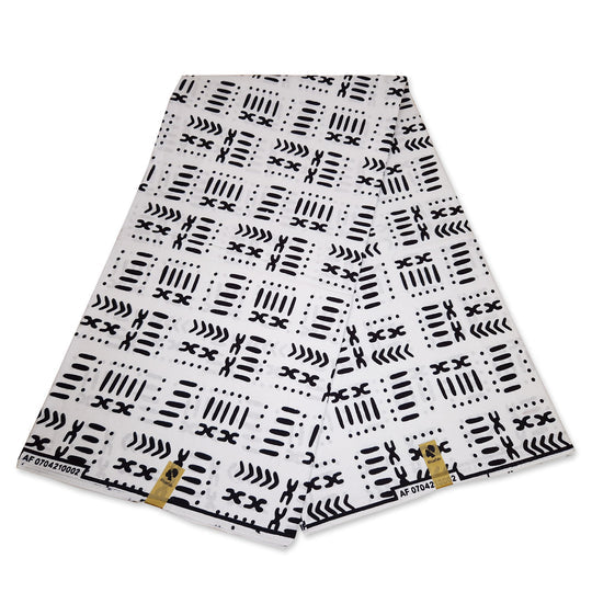 6 Yards | African Print "Mudcloth" Bogolan Inspired Print Fabric 100% Cotton | Ankara Fabric