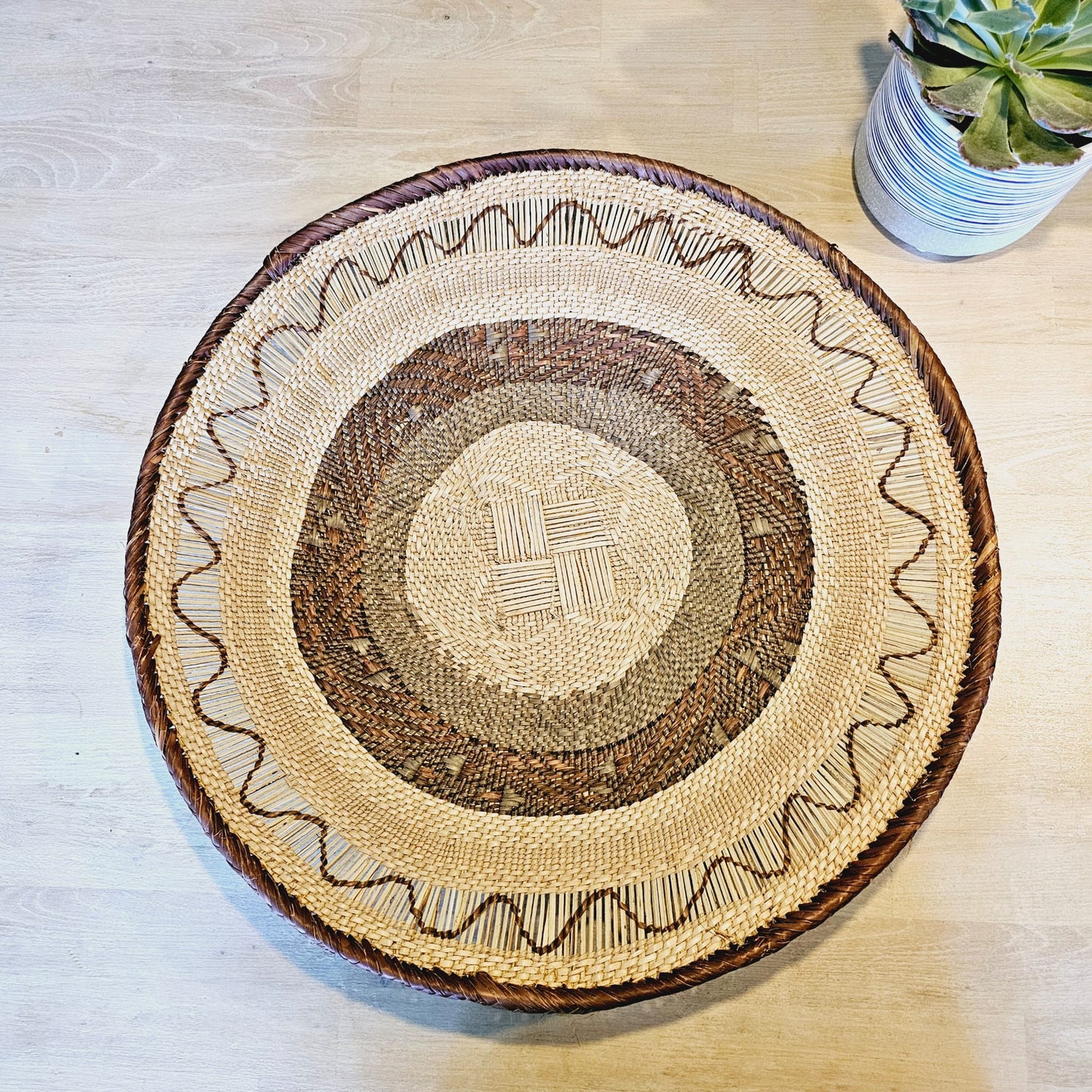 Large | 45cm | Handmade African Wall Baskets | Zimbabwe Baskets | Boho Wall Decor