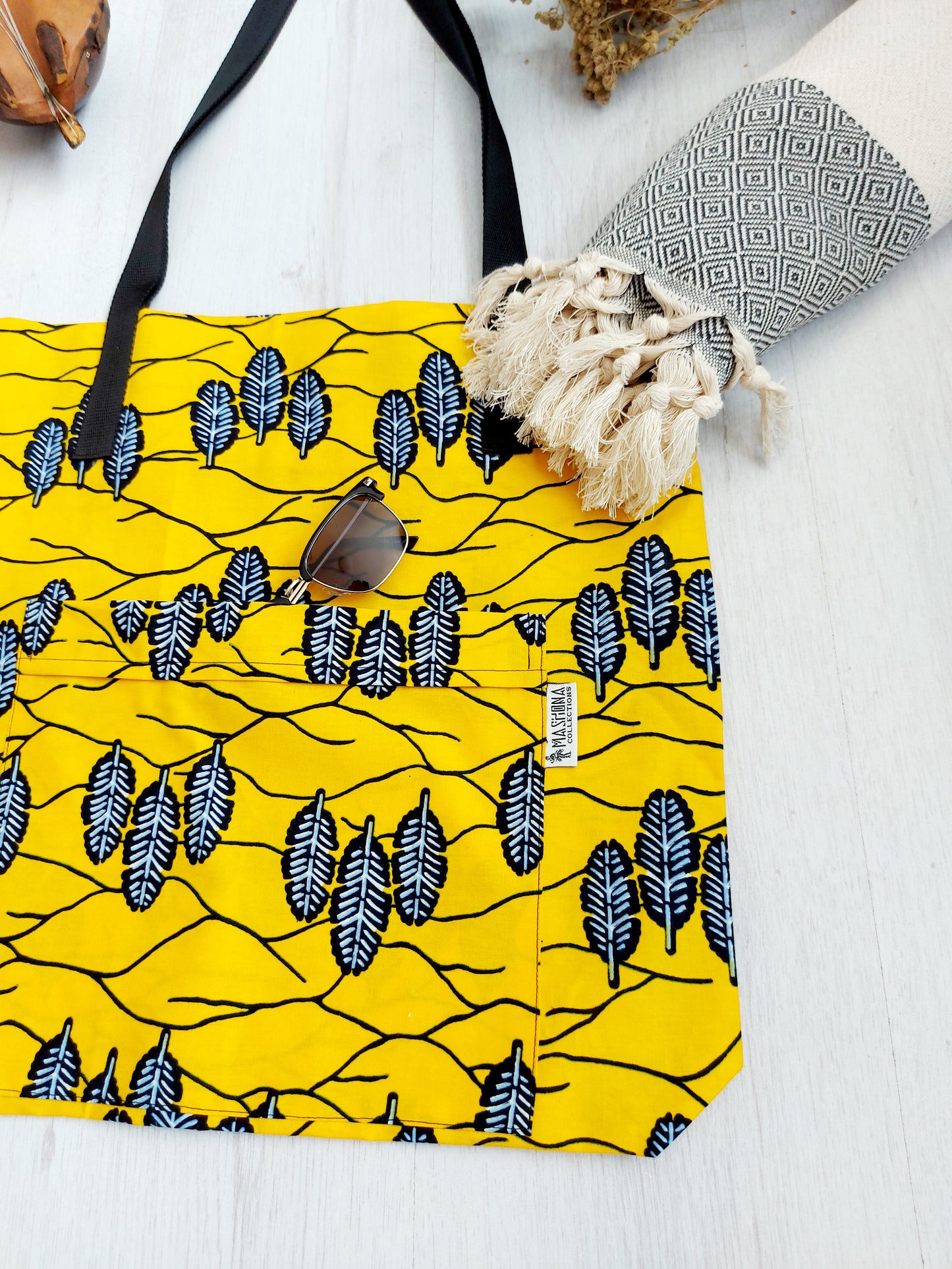Handmade African Print Tote Bag | Beach Bag | Shopping Bag