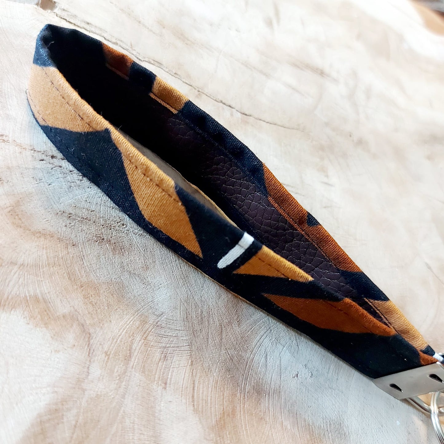 African Print and Leather Key Fob | Wristlet | Key Holder