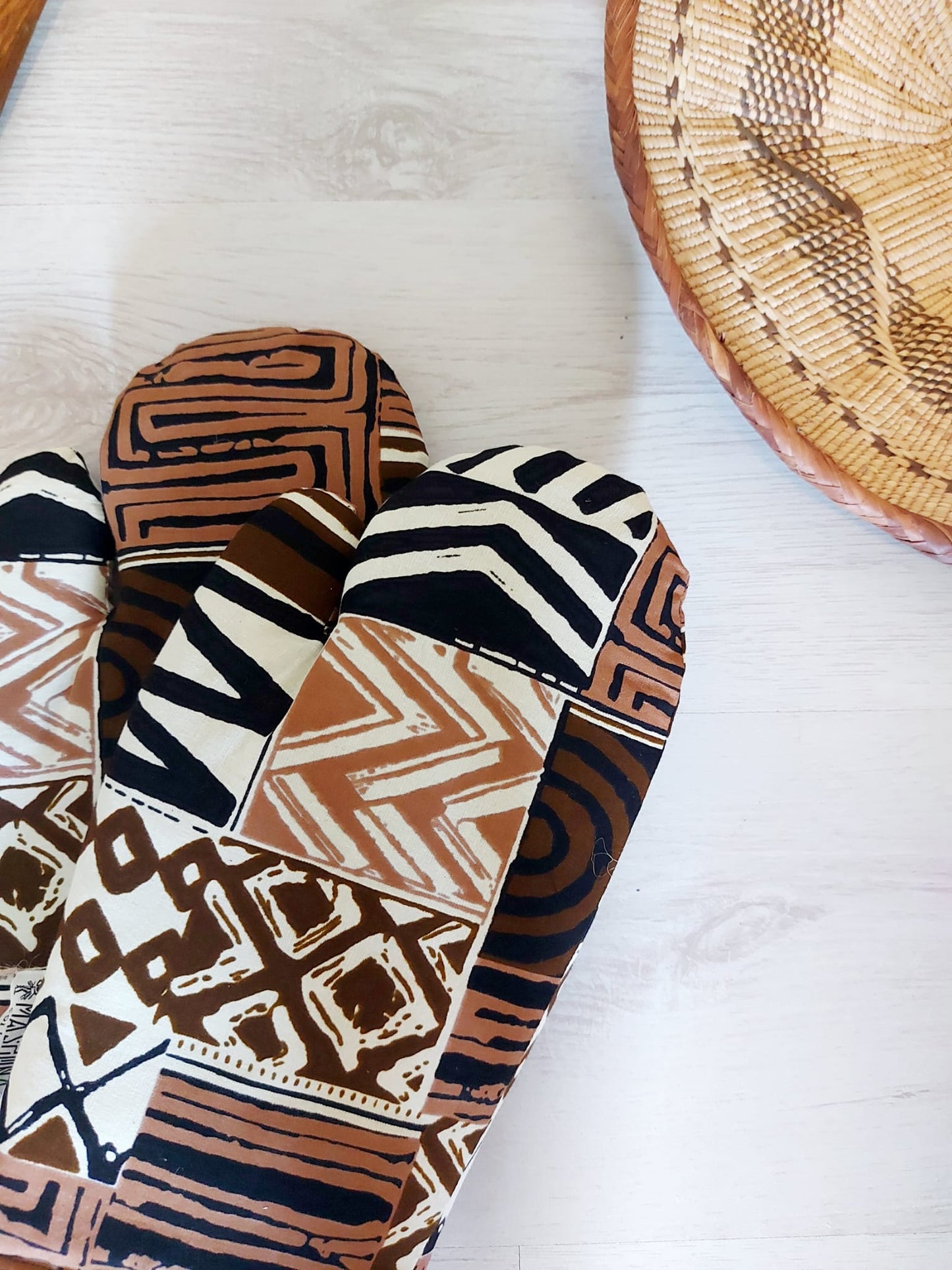 Set of 2 Handmade "Mudcloth" Bogolan Print Inspired African Print Oven Glove