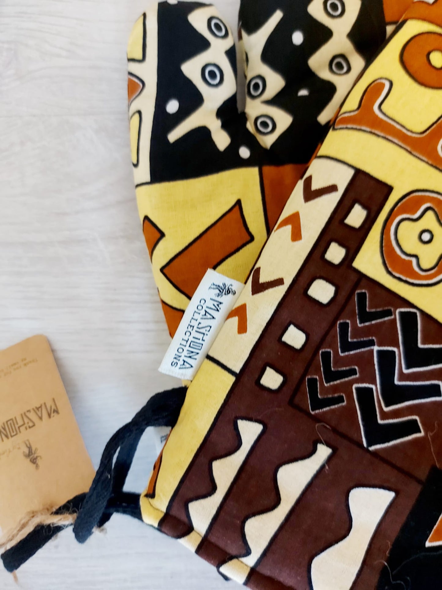 Set of 2 Handmade "Mudcloth" Bogolan Print Inspired African Print Oven Glove