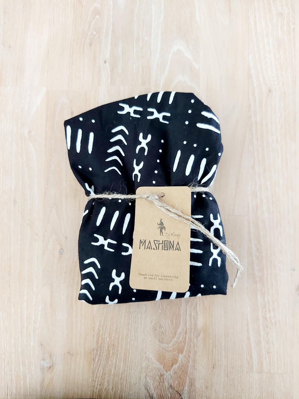 Large African "Mudcloth" Print Women Satin Lined Sleep Bonnet Cap | Sleeping Cap