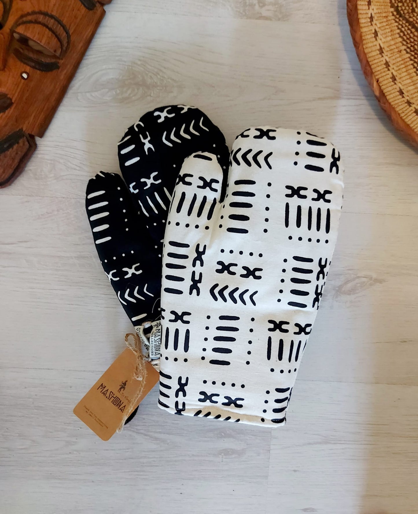 Handmade Apron and Oven Gloves Set | Made from 100% African Print Cotton | African Print Apron