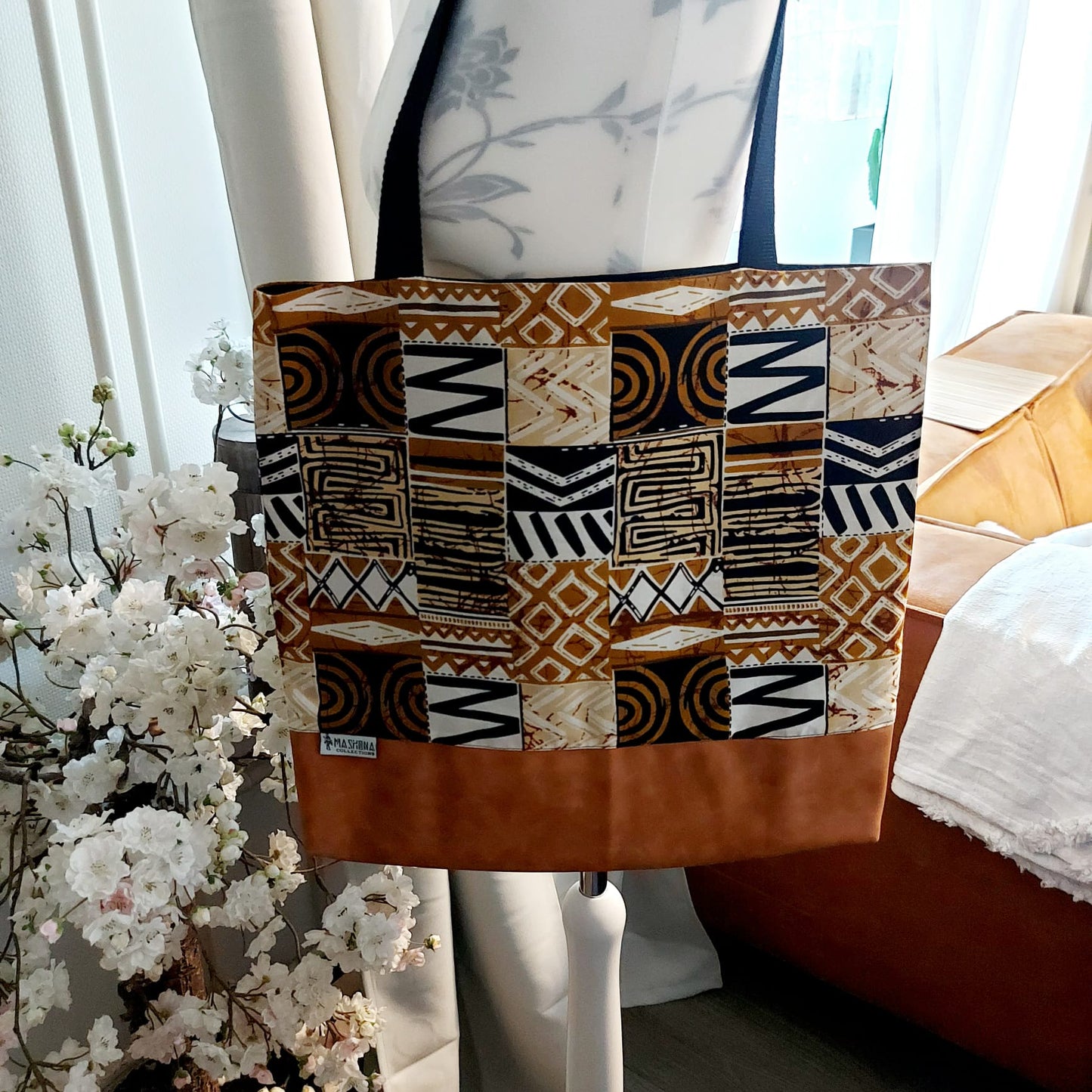 Handmade African Print Tote Bag | Beach Bag | Shopping Bag