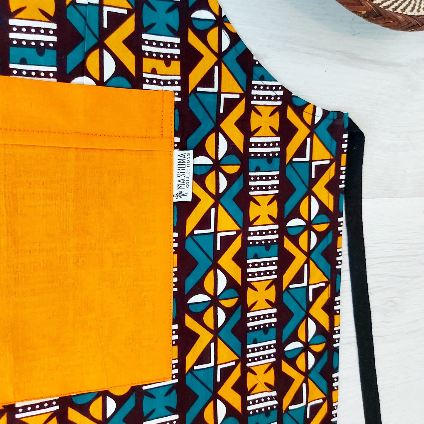 Handmade African Print Apron with Pocket