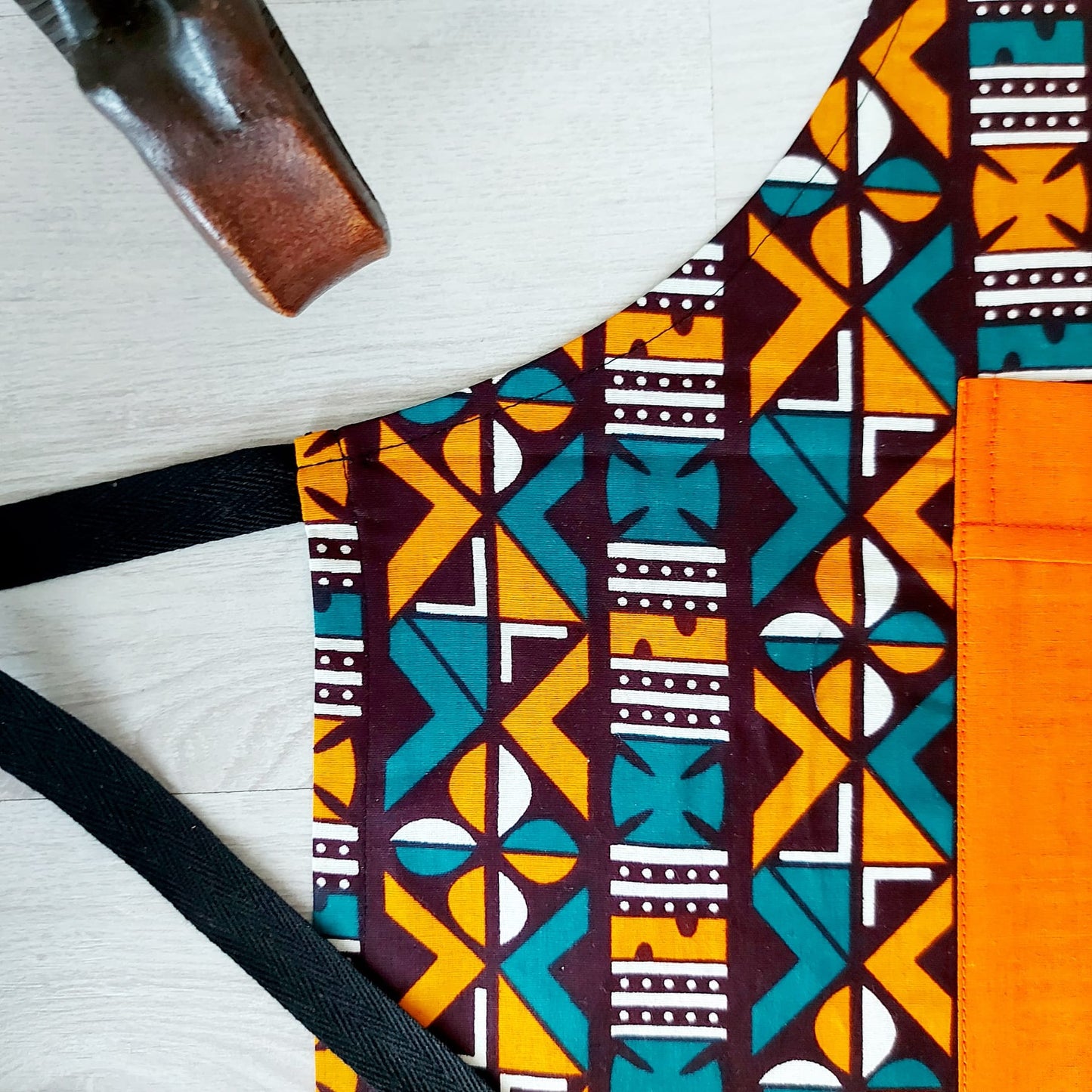 Handmade African Print Apron with Pocket