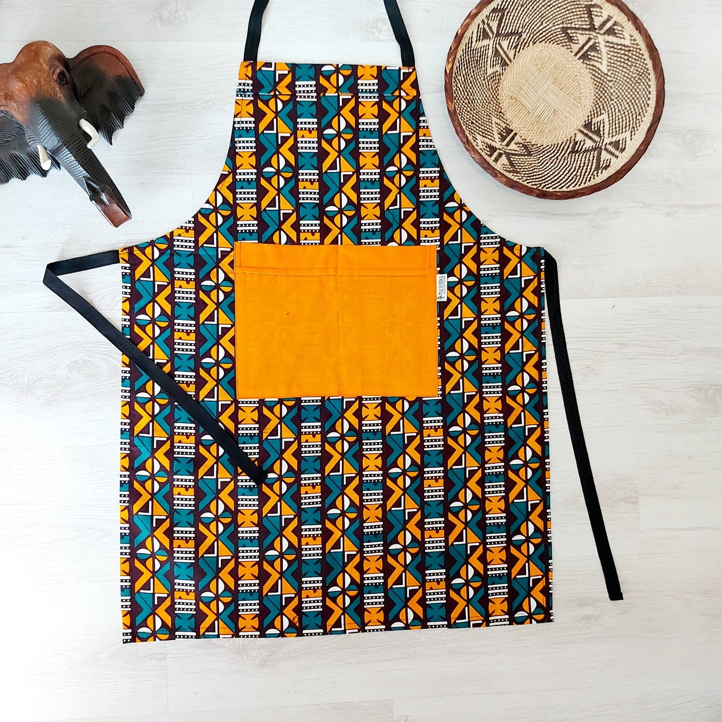 Handmade African Print Apron with Pocket