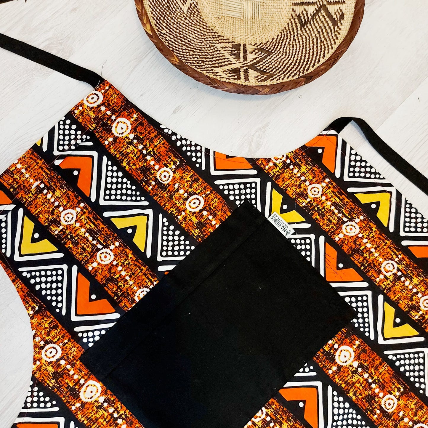 Handmade African Print Apron with Pocket