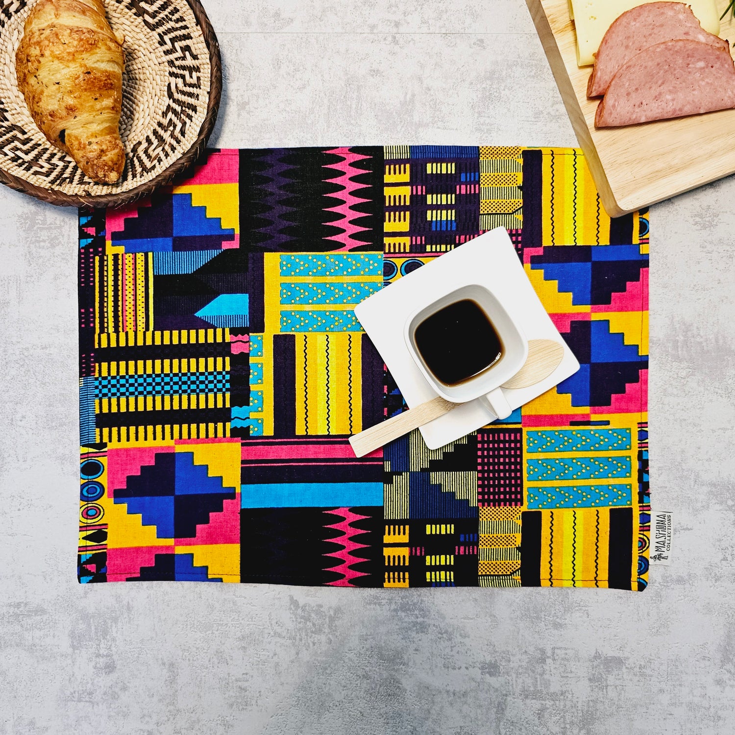 Handmade African Print Mudcloth and Bogolan Table Placemats