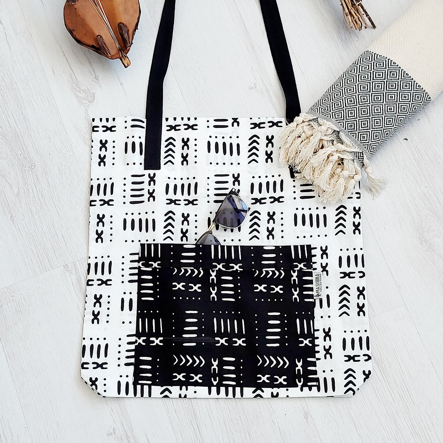 Mudcloth Bogolan Print Tote Shopper Bags | African Print Bags