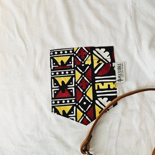 Africa Print Detailed T-Shirt | Ankara Detail and Pocket