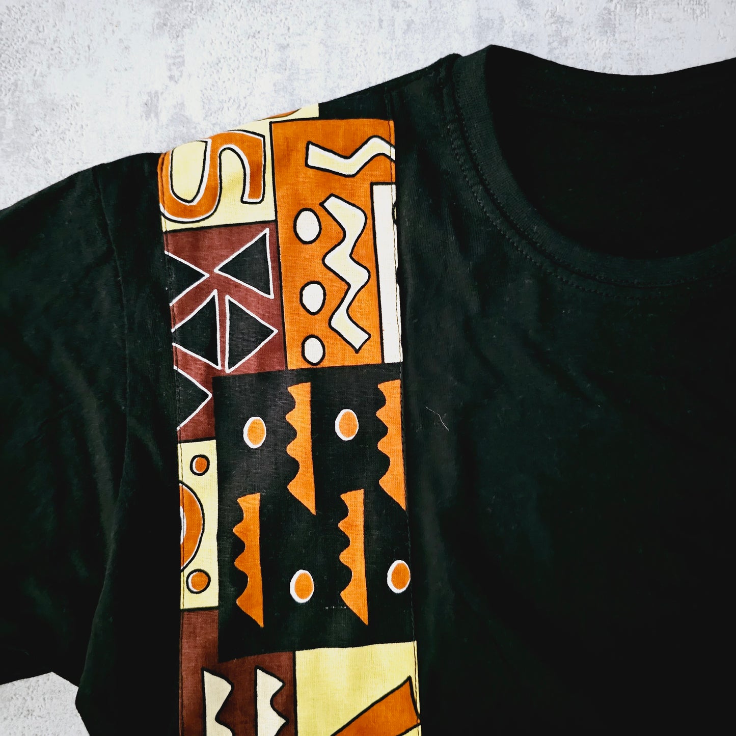 Copy of Africa Print Detailed T-Shirt | Ankara Detail and Pocket