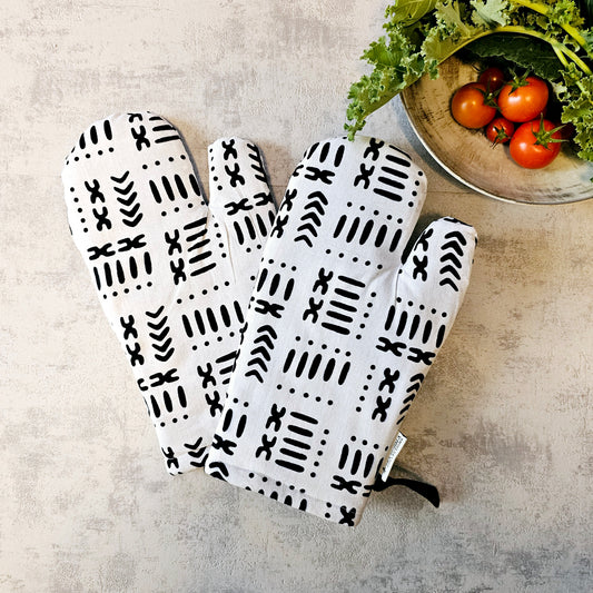 Set of 2 Oven Gloves | African Print 100% Cotton Fabric