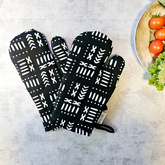 Set of 2 Oven Gloves | African Print 100% Cotton Fabric