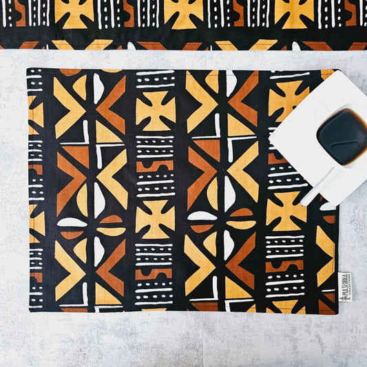 Handmade ''Bogolan'' Inspired Print Placemats | African Print Washable Placemats