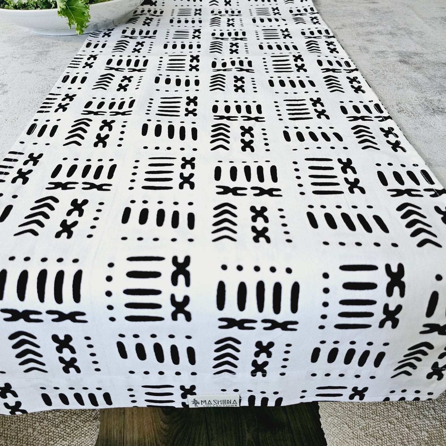 Copy of Handmade African Print "Mudcloth" Bogolan Inspired Print Table Runner Made from 100% African Print Fabric