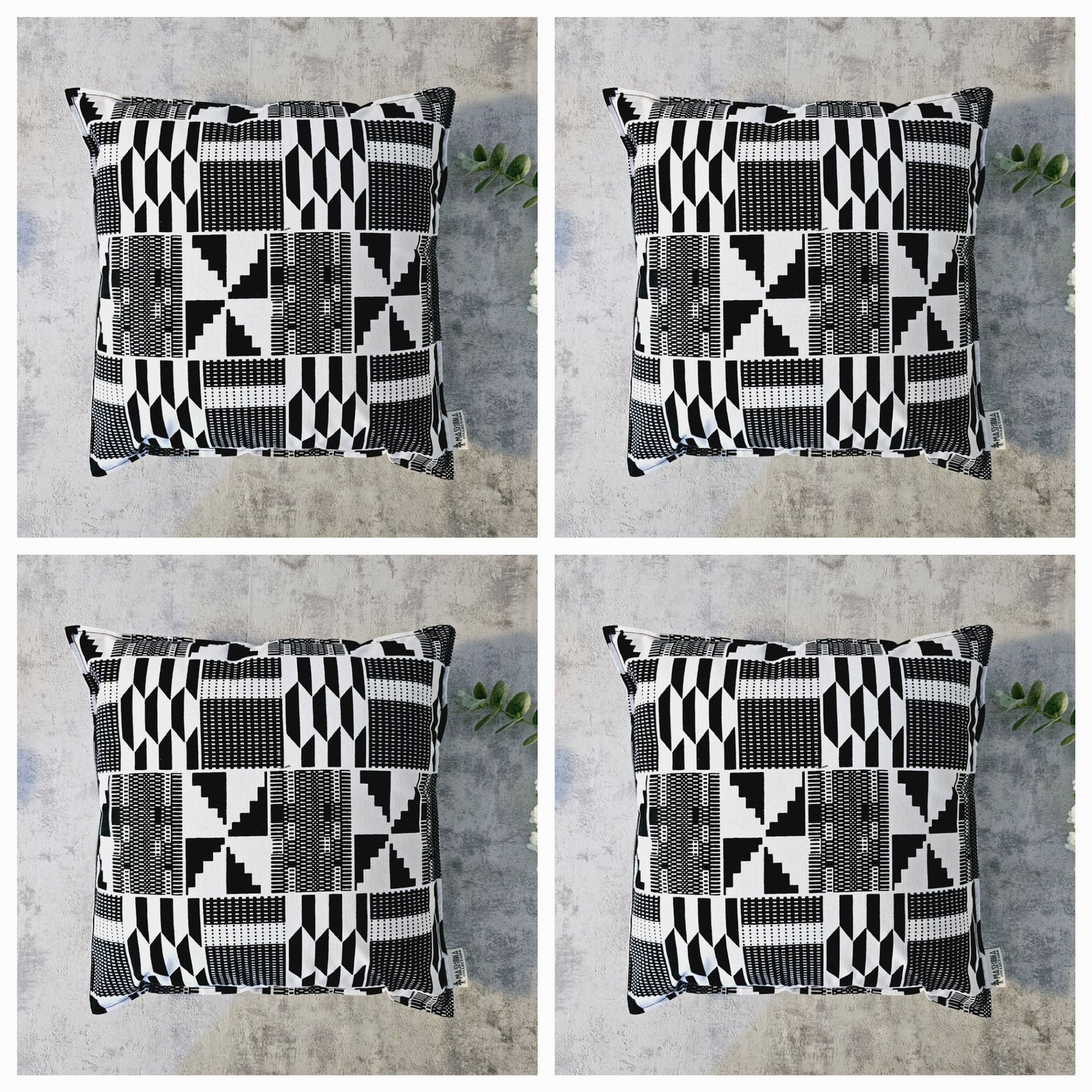 Set of 2 | 4 Cushion Covers |40x40cm | 100% Cotton Wax Ankara Fabric
