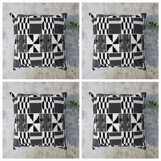 Set of 2 | 4 Cushion Covers |40x40cm | 100% Cotton Wax Ankara Fabric