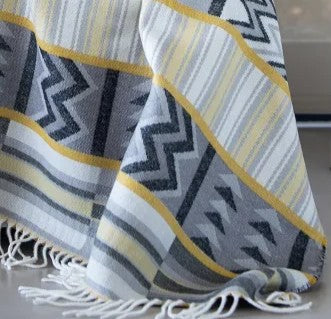 Throw Blanket | Ghana Kente Wild Dove Nugget Gold Throw | 150x165cm