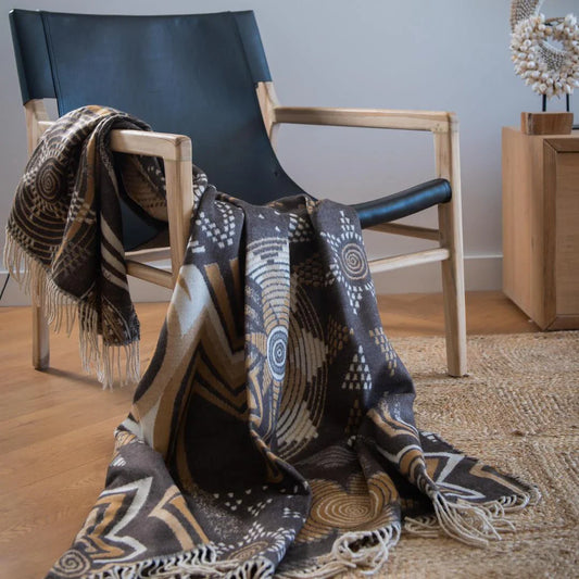 Throw Blanket | Rwanda Cocoa Leather Throw | 150x165cm