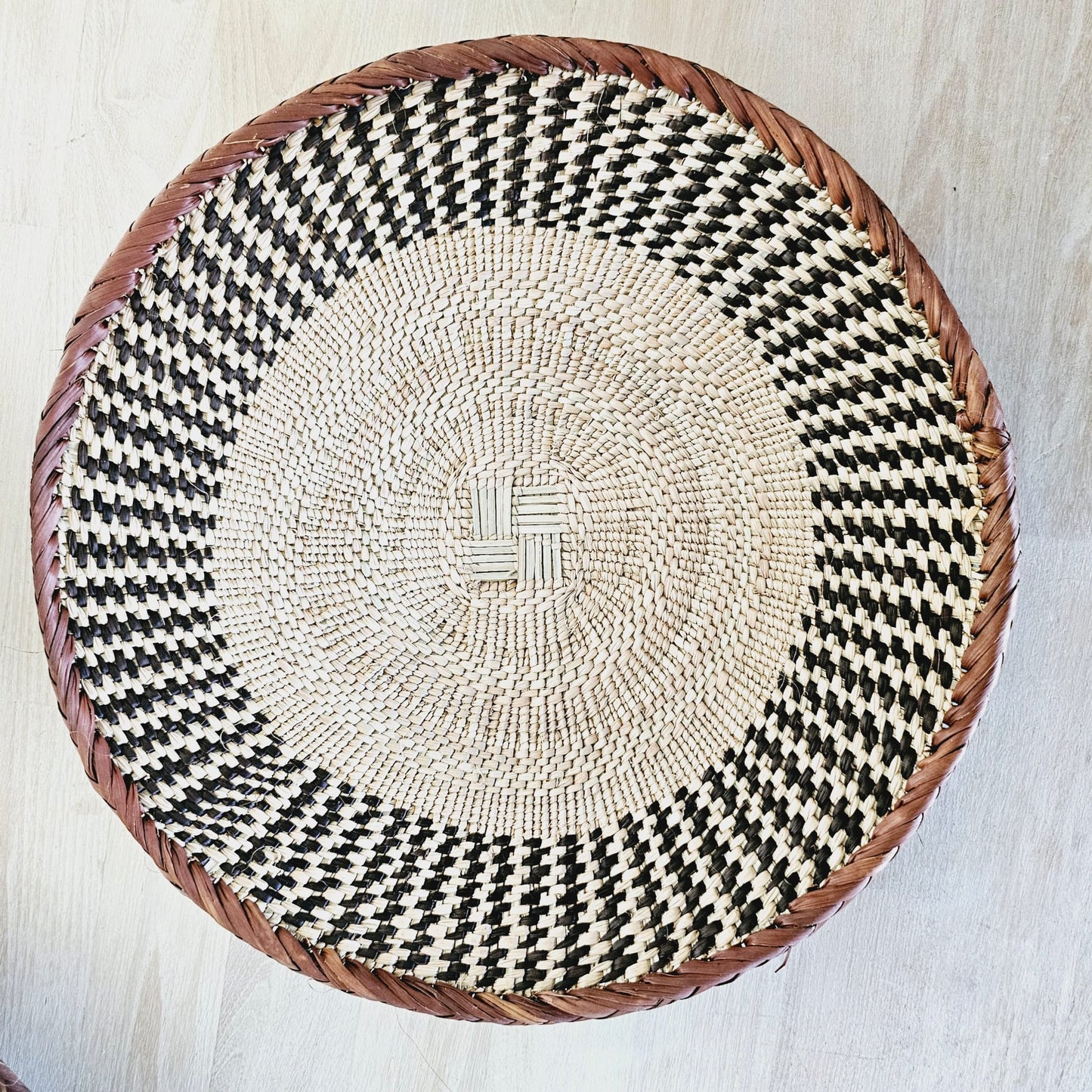 Set of 2 Handmade African Wall Baskets | Zimbabwe Baskets | Boho Wall Decor