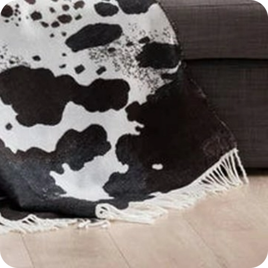 Throw Blanket | Bella Vita Nguni Skin Natural Black | 150x165cm