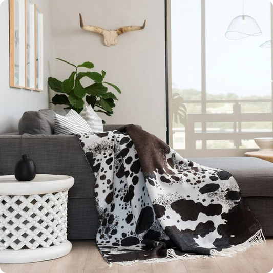 Throw Blanket | Bella Vita Nguni Skin Natural Black | 150x165cm