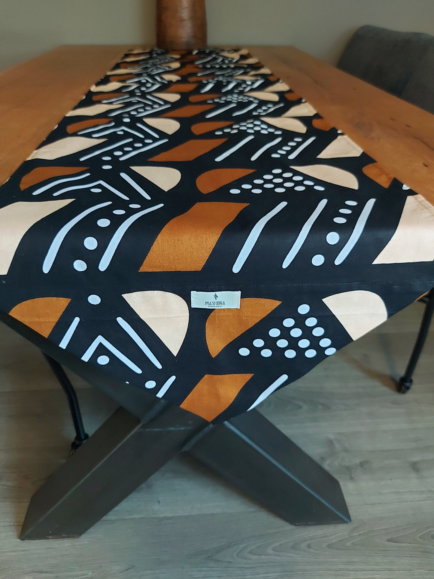 Handmade African Print "Mudcloth" Bogolan Inspired Print Table Runner Made from 100% African Print Fabric