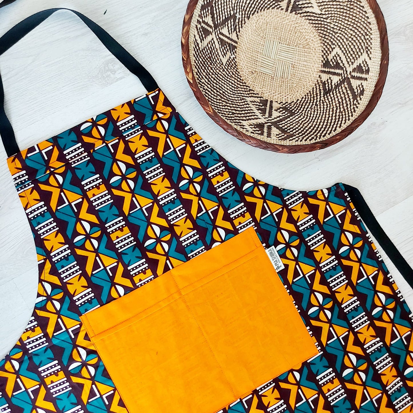 Handmade African Print Apron with Pocket