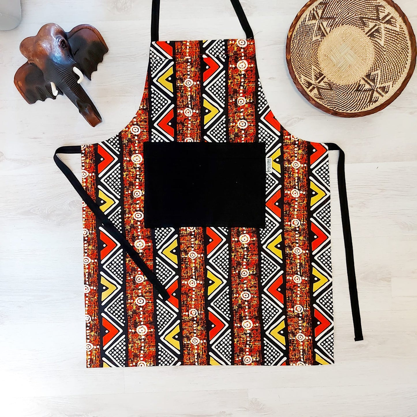 Handmade African Print Apron with Pocket